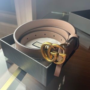 Gucci Marmont Dusty Pink Belt - Thin